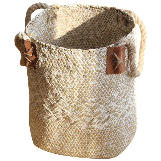 Handwoven Seagrass Storage Basket – Rustic Home Decor