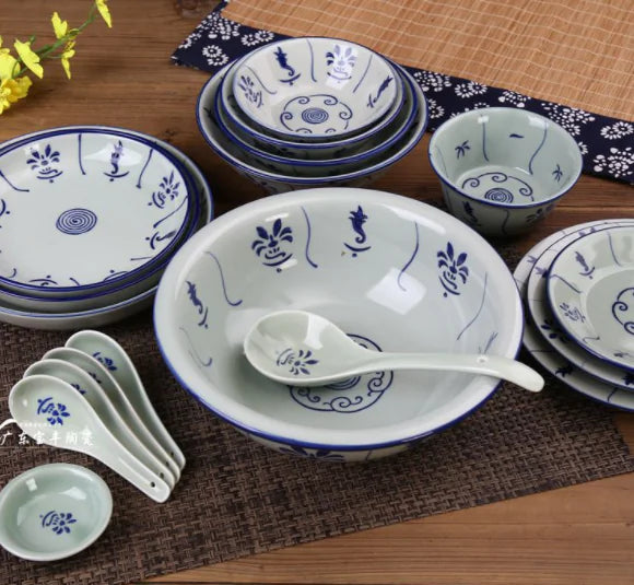 Blue & White Porcelain Dinner Set – 48-Piece Traditional Chinese Ceramic Tableware Collection