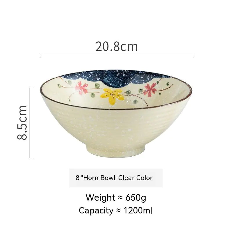 Large Ceramic Trumpet Bowl - Rain Hat Design