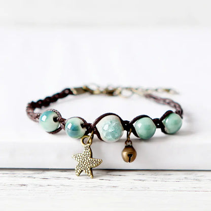 Braided Ceramic Bracelet – Handmade Retro Style Jewelry for Women