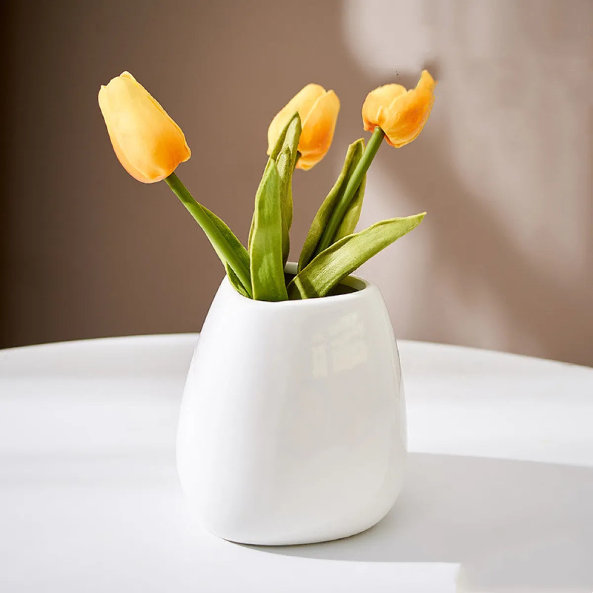 White Ceramic Vase – Modern Nordic Minimalist Decor