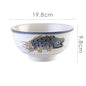 Hand-Painted Japanese Ceramic Ramen Bowl Set– Traditional Underglaze Design