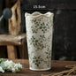 Green Pastoral Ceramic Vase – Rustic Flower Pot for Home & Office Décor