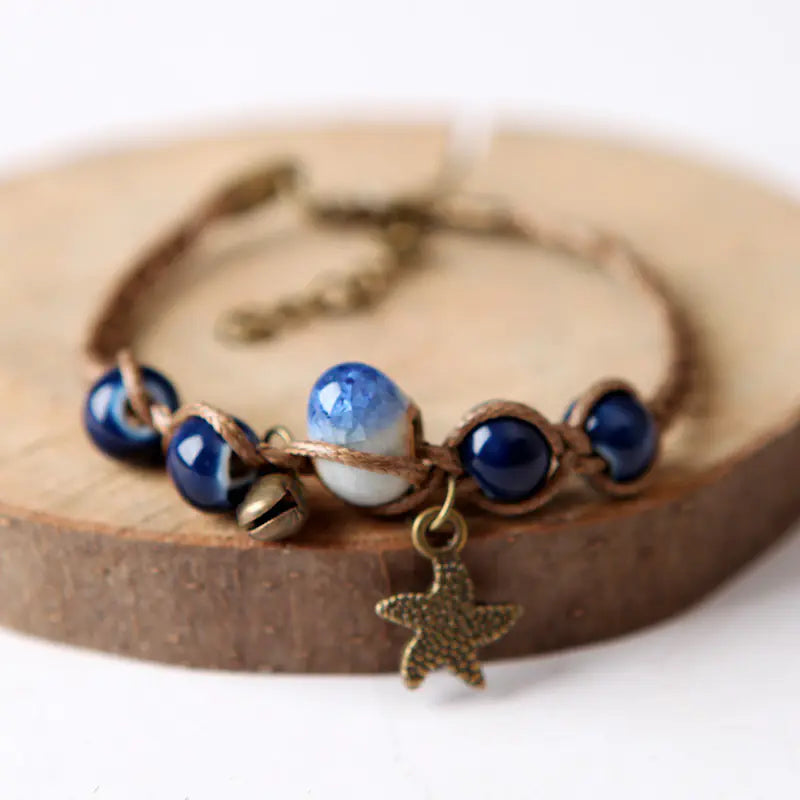 Braided Ceramic Bracelet – Handmade Retro Style Jewelry for Women