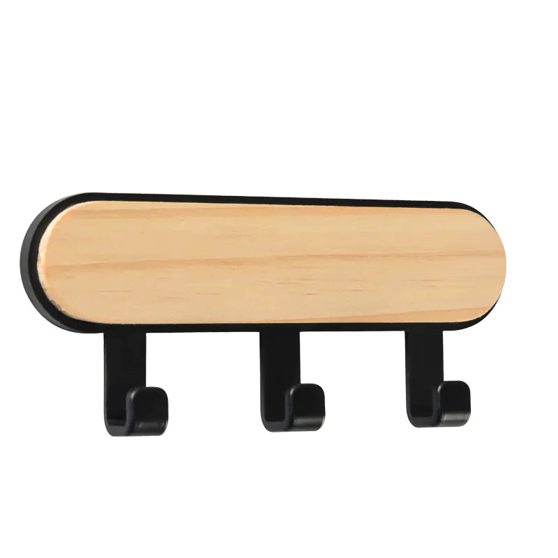 Nordic Wooden Wall Hooks – No-Drill Adhesive Hooks for Home Organization