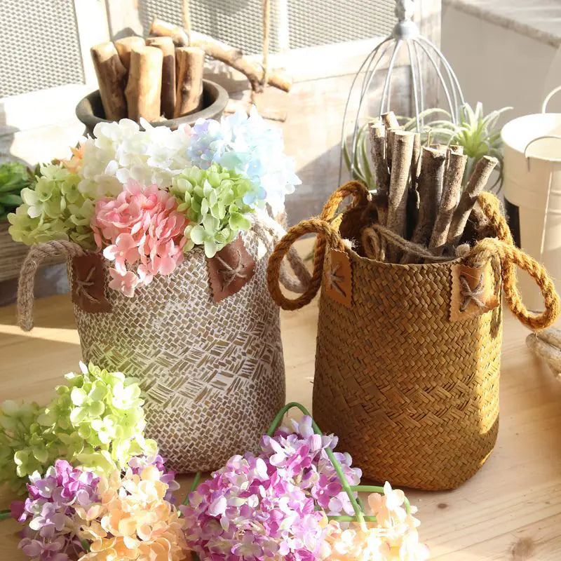 Handwoven Seagrass Storage Basket – Rustic Home Decor