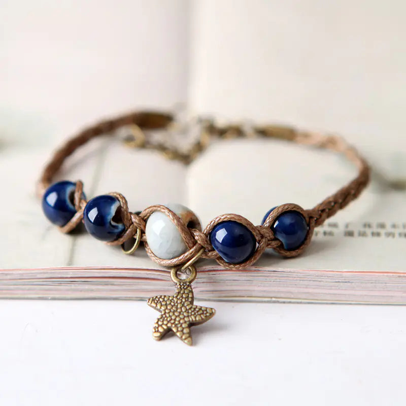 Braided Ceramic Bracelet – Handmade Retro Style Jewelry for Women