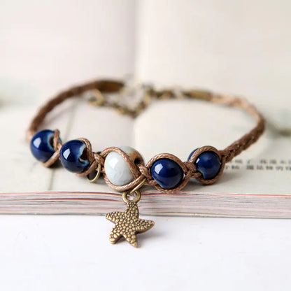 Braided Ceramic Bracelet – Handmade Retro Style Jewelry for Women