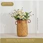 Handwoven Rattan Basket with Flower
