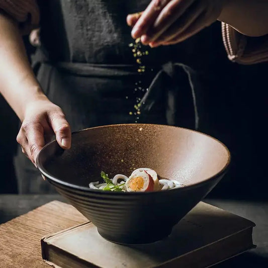 Japanese Ceramic Bowls Set for Ramen, Rice, and Soup