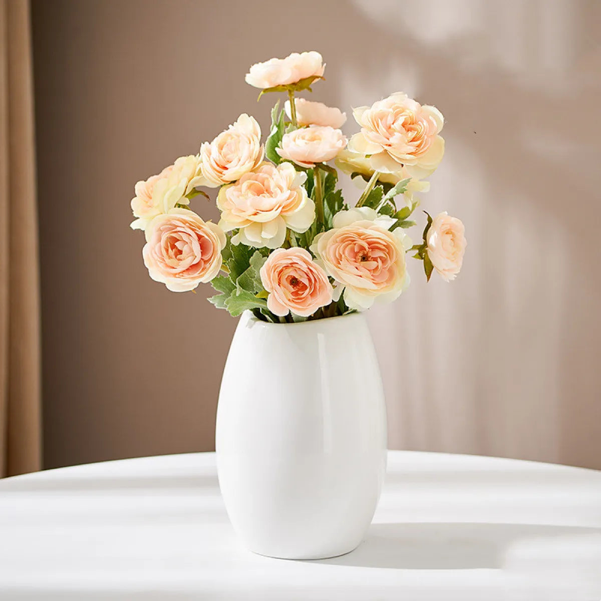 White Ceramic Vase – Modern Nordic Minimalist Decor