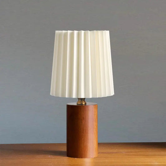 Wooden Table Lamp | USB-Powered | Pleated