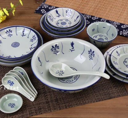 Blue & White Porcelain Dinner Set – 48-Piece Traditional Chinese Ceramic Tableware Collection